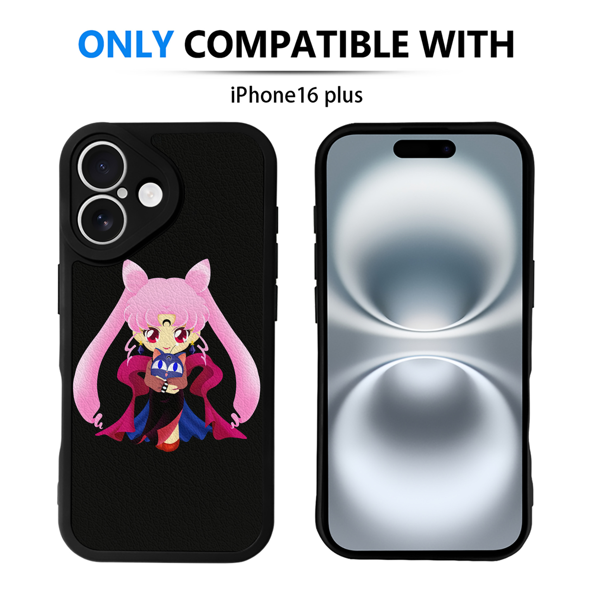 （画像用） 美少女戦士セーラームーン ちびうさ Sailor Moon Chibiusa Tsukino Usagi Small Lady Serenity 【iPhone 16シリーズ対応】シリコンスマホケース（レザー調） 材質：シリコン